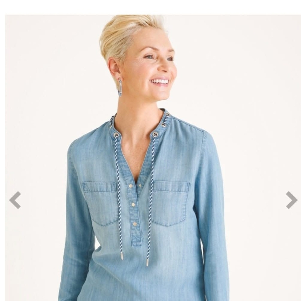 Chico's Light Blue Denim Top